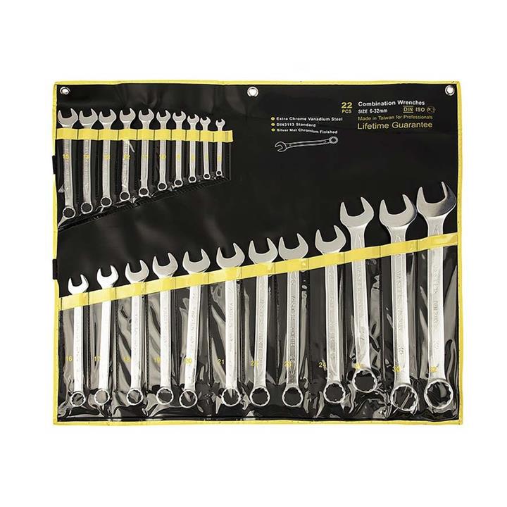 مجموعه 22 عددی آچار یک سر تخت یک سر رینگی سیلور مدل GT22